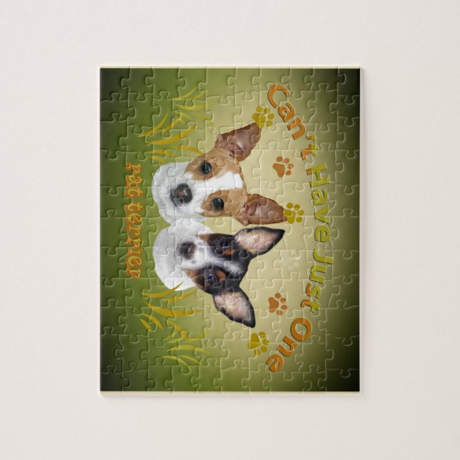 Rat Terrier Can't Have Just One Jigsaw Puzzle (Vertical)