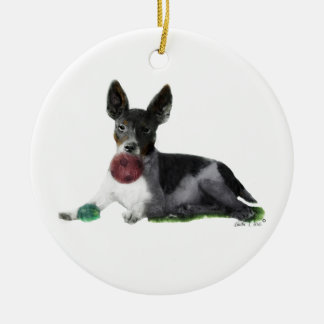 Rat Terrier Ceramic Tree Decoration