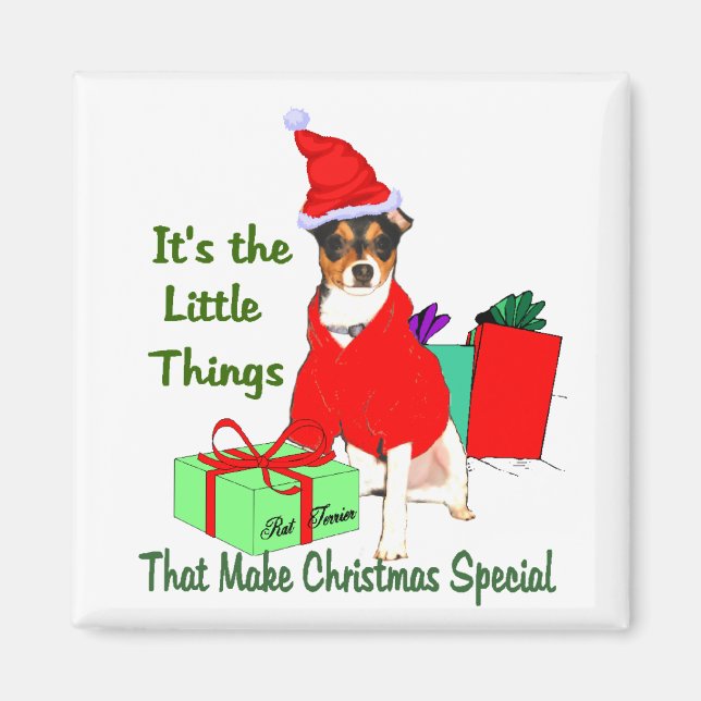 Rat Terrier Christmas Gifts Magnet (Front)