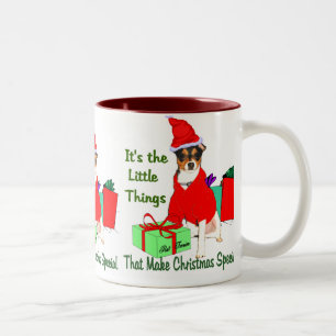 Rat Terrier Christmas Gifts Two-Tone Coffee Mug