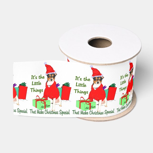 Rat Terrier Christmas Grosgrain Ribbon (Spool)