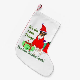 Rat Terrier Christmas Small Christmas Stocking