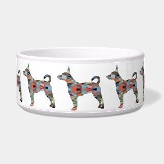 Rat Terrier Colourful Geometric Pattern Silhouette