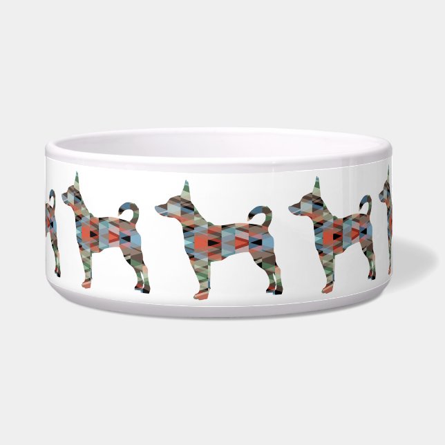 Rat Terrier Colourful Geometric Pattern Silhouette (Front)