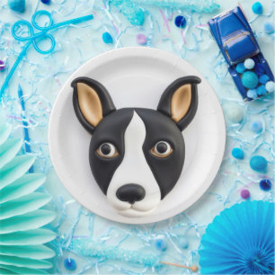 Rat Terrier Dog 3D Inspired Paper Plate
