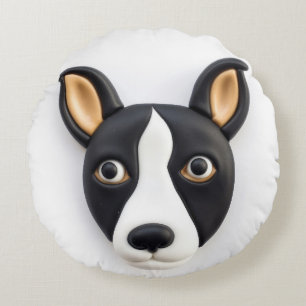 Rat Terrier Dog 3D Inspired Round Cushion
