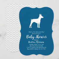 Rat Terrier Dog Baby Shower Blue Boy