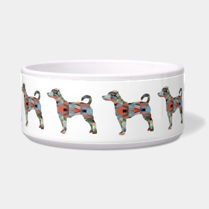 Rat Terrier Dog Breed Geo Silhouette Plaid