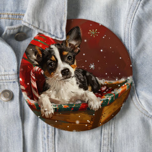 Rat Terrier Dog Christmas Festive 6 Cm Round Badge