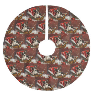 Rat Terrier Dog Christmas Festive Brushed Polyester Tree Skirt