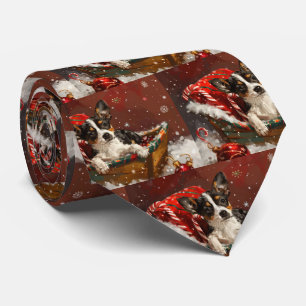 Rat Terrier Dog Christmas Festive Tie