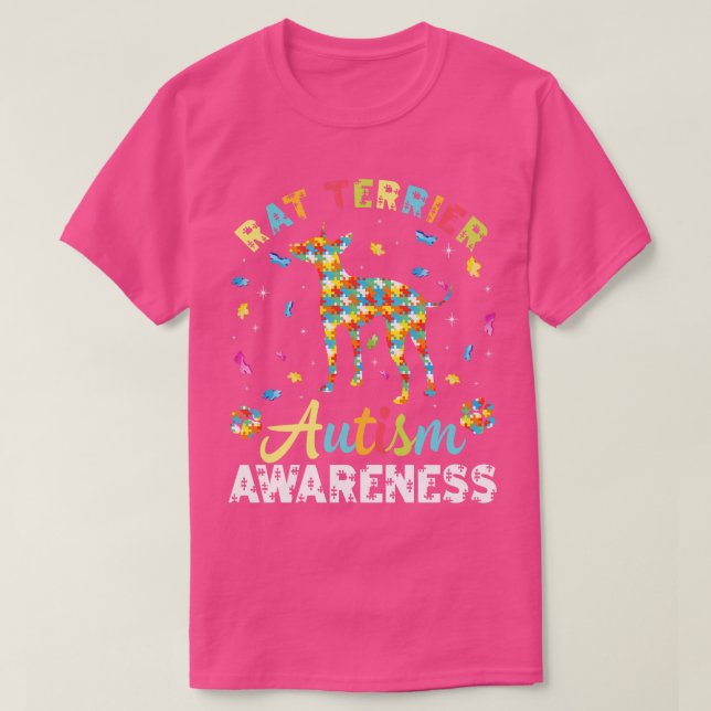Rat Terrier Dog For Autism Awareness Month Day Mot T-Shirt (Design Front)