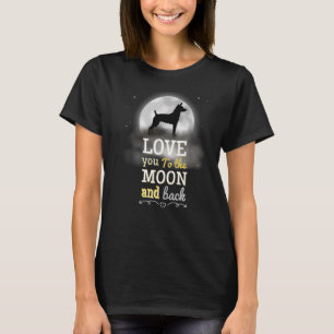 Rat Terrier Dog Love To The Moon T-Shirt