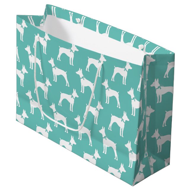 Rat Terrier Dog Puppy Large Gift Bag (Front Angled)