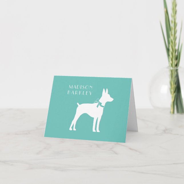 Rat Terrier Dog Puppy Note Card (Front)