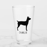 Rat Terrier Dog Silhouette Personalised Drinking