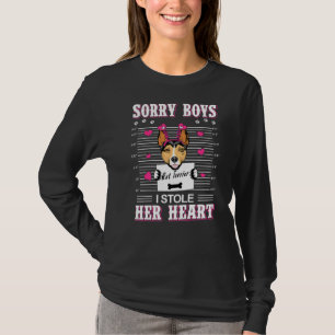 Rat Terrier Dog Valentines Day I Stole Her Heart V T-Shirt