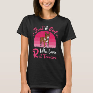 Rat Terrier Dog Vintage Just A Girl Who Loves Rat T-Shirt