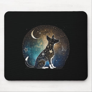 Rat Terrier Dog Yoga Stars Moon Zen Galaxy Splatte Mouse Pad
