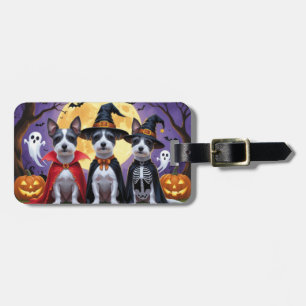 Rat Terrier Dogs Pumpkin Halloween Funny Luggage Tag