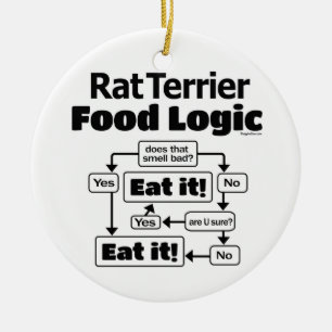 Rat Terrier Food Logic Ceramic Tree Decoration