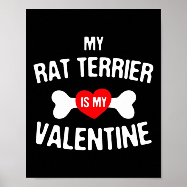 Rat Terrier Is My Valentine Rat Terrier Dog  Poster (Front)