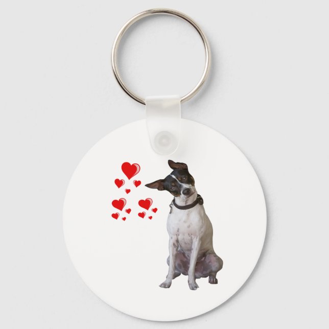 Rat Terrier Love Key Chain (Front)