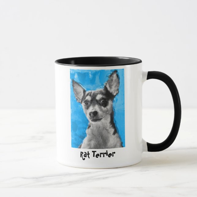 Rat Terrier, Modern Dog Art Mug (Right)