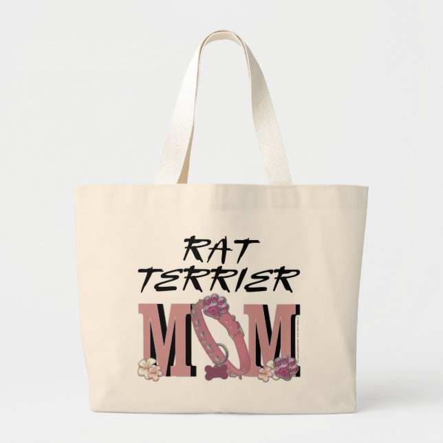 Rat Terrier MOM Large Tote Bag (Front)