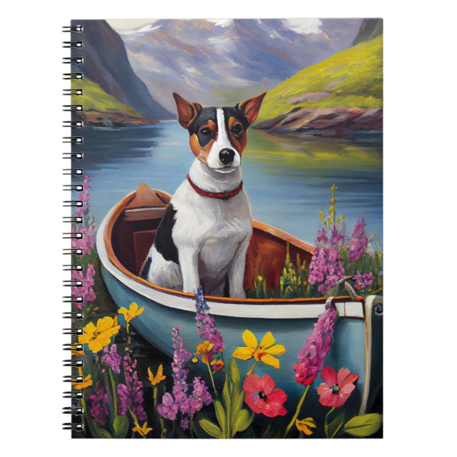 Rat Terrier on a Paddle: A Scenic Adventure Notebook (Front)
