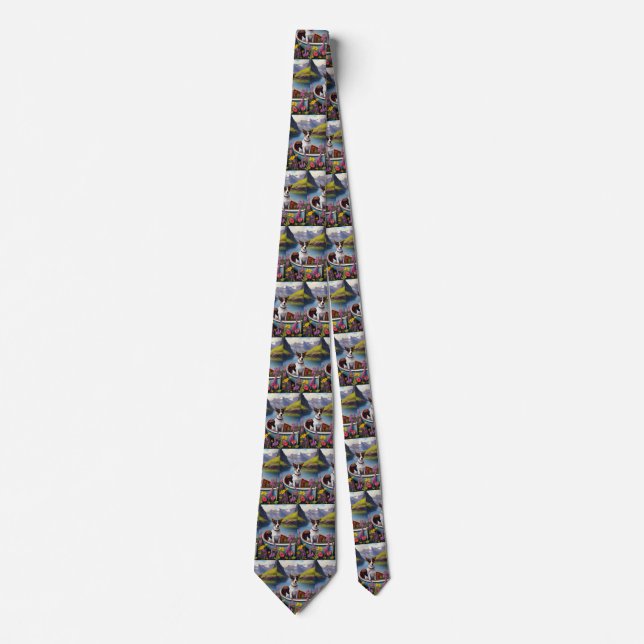 Rat Terrier on a Paddle: A Scenic Adventure Tie (Front)