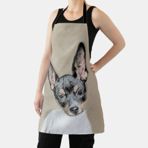 Rat Terrier Painting - Cute Original Dog Art Apron