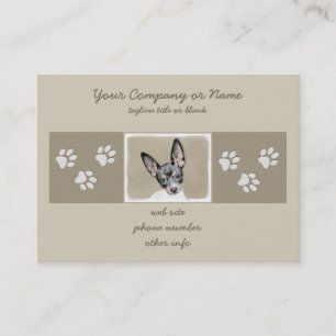Rat Terrier Painting - Cute Original Dog Art Business Card