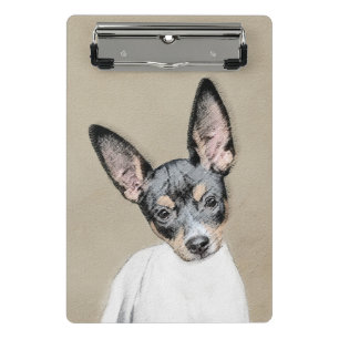 Rat Terrier Painting - Cute Original Dog Art Mini Clipboard