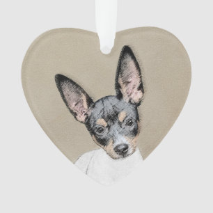 Rat Terrier Painting - Cute Original Dog Art Ornament