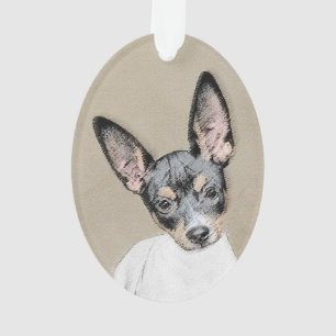 Rat Terrier Painting - Cute Original Dog Art Ornament