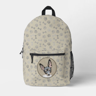 Rat Terrier Painting - Cute Original Dog Art Printed Backpack