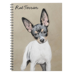 Rat Terrier Painting - Cute Original Dog Art Spiral Notebook