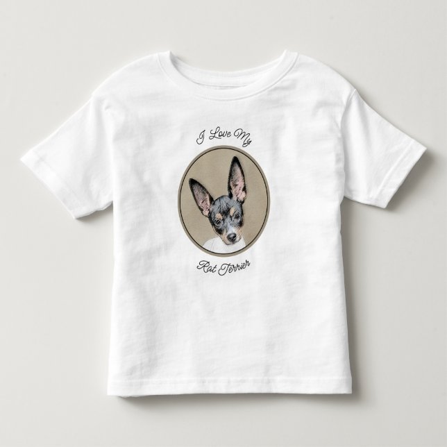 Rat Terrier Painting - Cute Original Dog Art Toddler T-Shirt (Front)