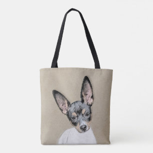Rat Terrier Painting - Cute Original Dog Art Tote Bag