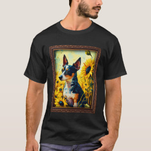Rat Terrier Painting Sunflower Flower Mum Women Fl T-Shirt