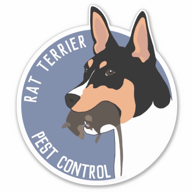 Rat terrier pest control sticker (Front)