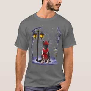 Rat Terrier Santa Snow Christmas Light Winter Paja T-Shirt