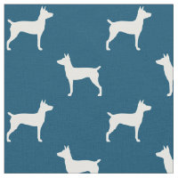 Rat Terrier Silhouettes Blue and White Patterned