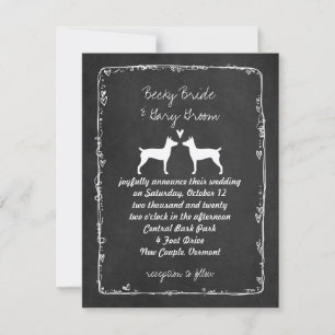 Rat Terrier Silhouettes Wedding Announcement