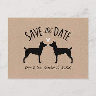Rat Terrier Silhouettes Wedding Save the Date Announcement Postcard