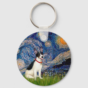 Rat Terrier - Starry Night Key Ring