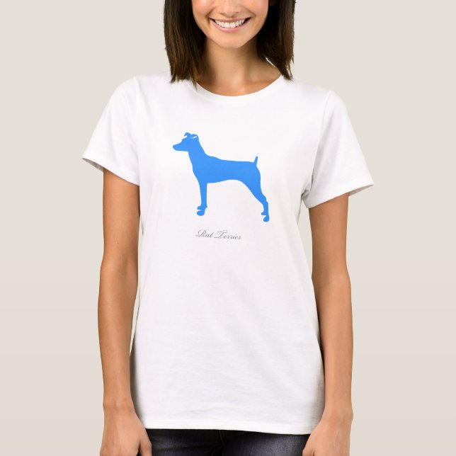Rat Terrier T-shirt (blue version 3) (Front)