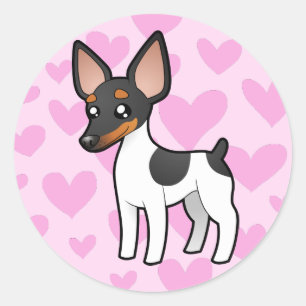 Rat Terrier / Toy Fox Terrier Love Classic Round Sticker