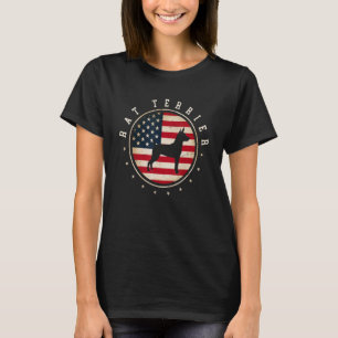Rat Terrier Usa Flag 4th July Dog Mum Dad T-Shirt